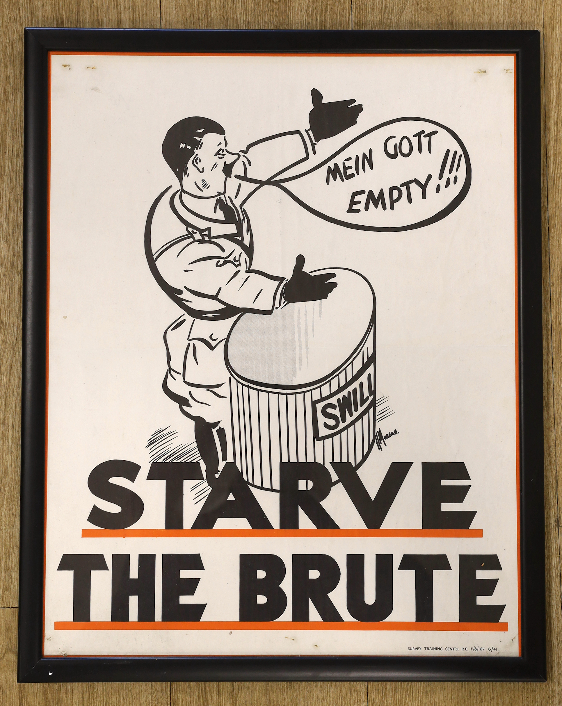 A propaganda poster ‘Starve The Brute’, Survey Training Centre after H Morgan, 1941, 55x43cm